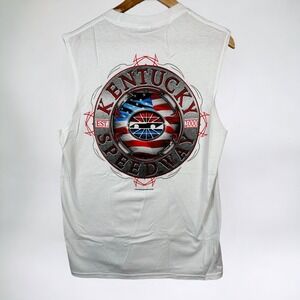 New Kentucky Speedway T Shirt Racing NASCAR‎ White Tank Top Medium Mens Crew